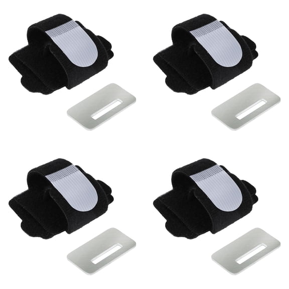 Hammer Toe Straightener Toe Brace & Toe Splint Corrector for Women Men, Adjustable Hammer Toe Support Wrap Alignment Brace 4 Pack Black