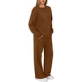 thumbnail image 6 of Womens Sweatsuits 2 Piece Lounge Matching Sweat Sets Fall Outfits Coffee 2XL, 6 of 7