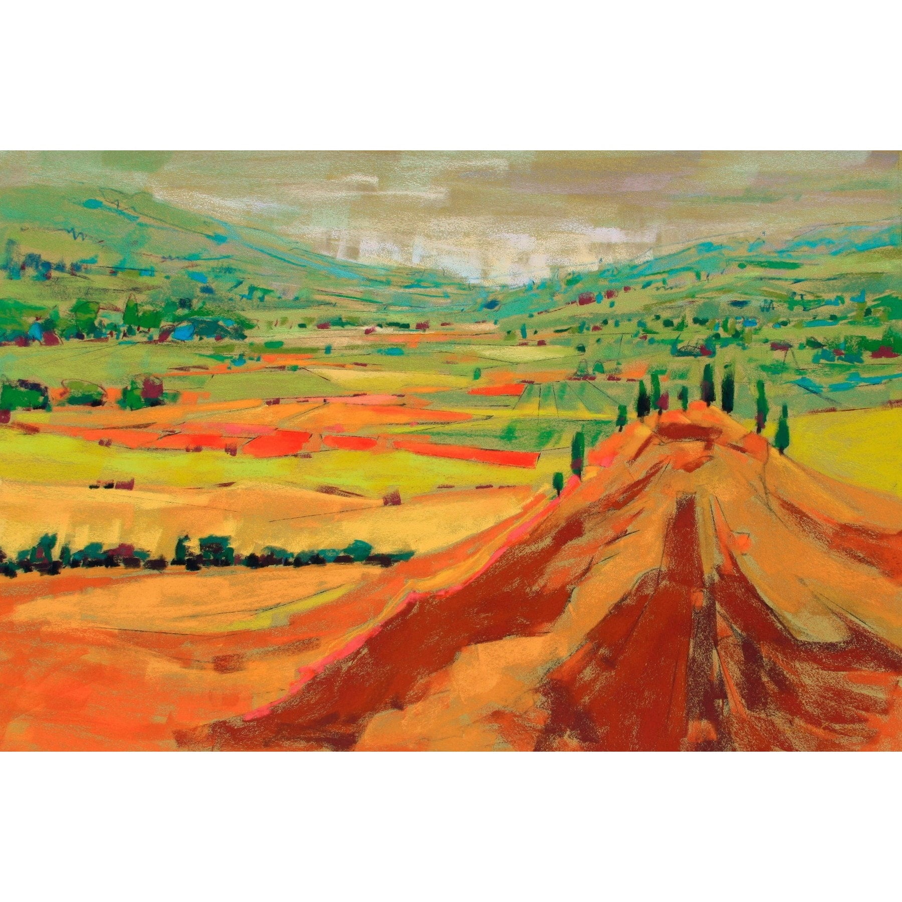 "Rolling Hills and Valley" Painting Print on Wrapped Canvas