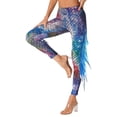 thumbnail image 2 of Alvivi Womens High Waisted Tight Mermaid Fish Scale Printed Yoga Leggings Halloween Trousers Multicolor XL, 2 of 5