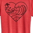 thumbnail image 3 of Instant Message - Heart Ocean Line Art - Women's Short Sleeve Graphic T-Shirt, 3 of 6