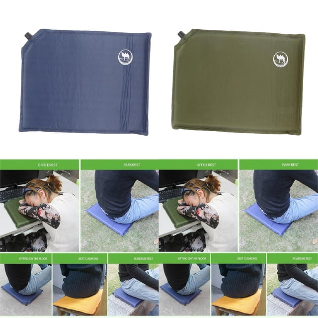 2x cojín autoinflable portátil para exteriores, alfombrillas plegables para asiento de jardín y acampada Sharpla Cojín de asiento autoinflable
