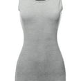 thumbnail image 4 of A2Y Women's Solid Fitted Classic Sleeveless Premium Cotton Midi Dress Heather Grey S, 4 of 5
