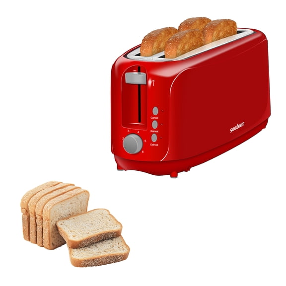 【Ultra-Slim Space-Saving】4-Slice Long Slot Toaster, Dual 10-Inch Slots, 6 Shade Settings with Cancel/Reheat/Defrost, Removable Crumb Tray, Easy to Store Vertically