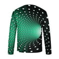 thumbnail image 4 of Aimik Men's Christmas Shirt Long Sleeve Crewneck Ugly 3D Xmas Tree Graphic Casual T Shirt Pullover Sports Tops Blouses-Mint Green XL, 4 of 5