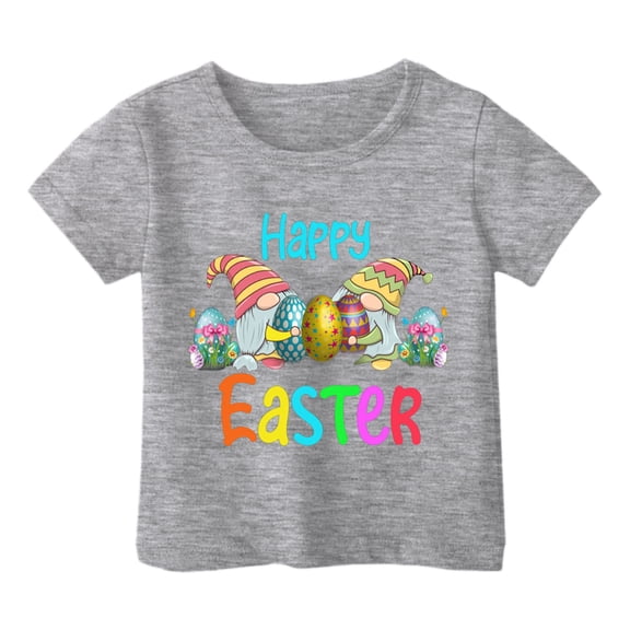Toddler Boy Easter Shirt Fashion Breathable Black Eggs Tractor Summer Easter Tshirt Boys Kids Toddler 2026 Short Sleeve T-Shirt Tops