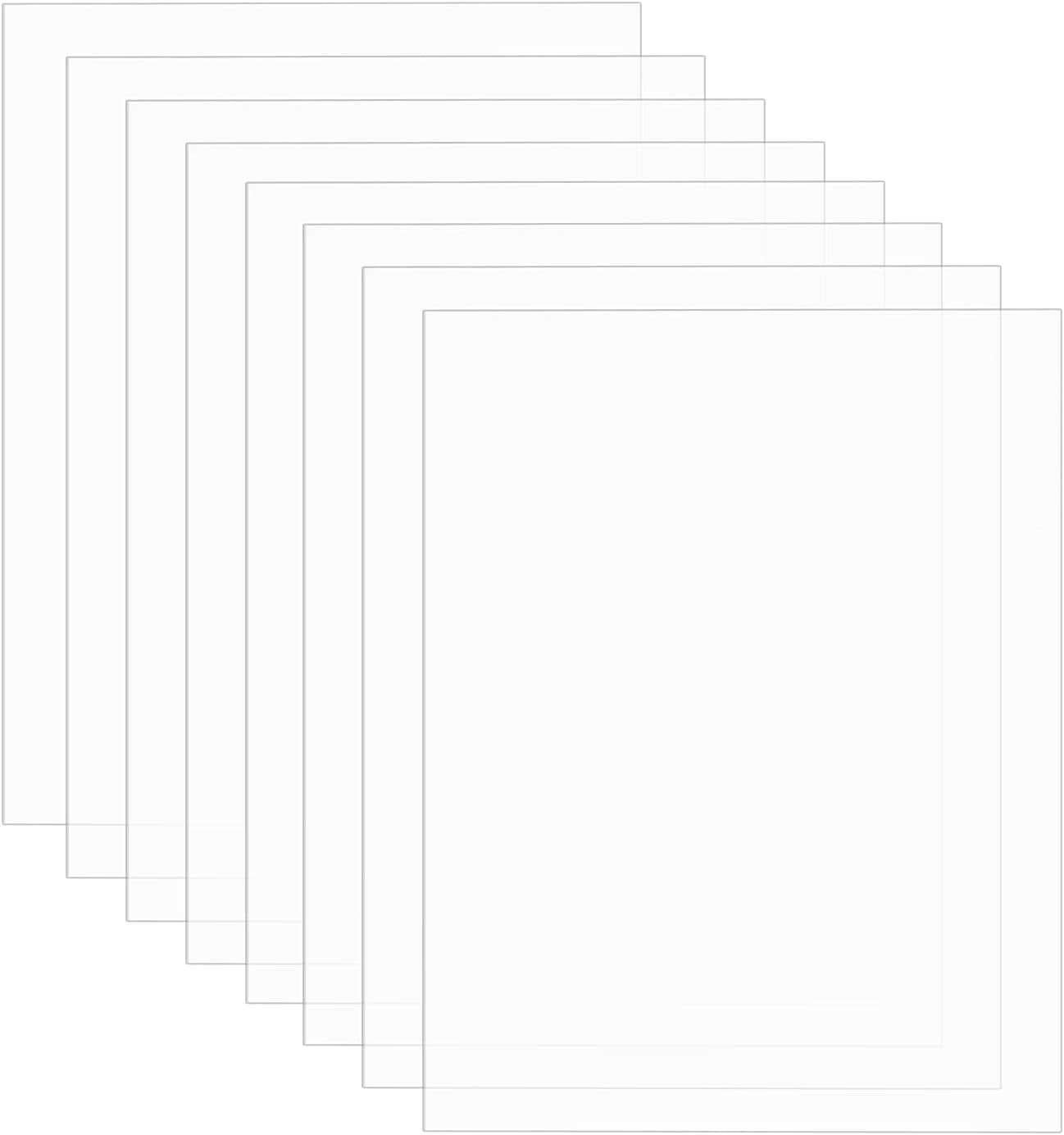 8pcs Transparent Acrylic Sheet 0.7mm Thick Clear Plexiglass Panel for