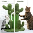 thumbnail image 4 of Cat Scratching Post Cactus Cat Scratcher Featuring with 3 Scratching Poles and Interactive Dangling Ball, 4 of 12