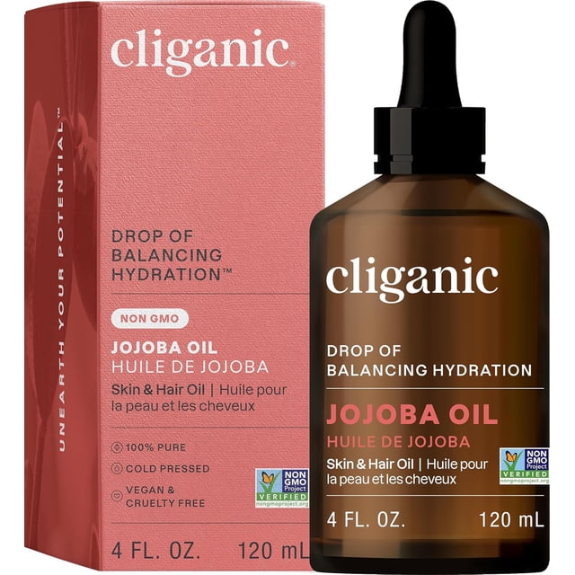 Aceite de jojoba Cliganic 100% puro, natural, prensado en frío, 120 ml