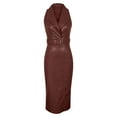 thumbnail image 4 of RXMEKW Robe Moulante Ajustée pour Femmes Col en V Sans Manches Mi-Mollet Décontractée Unie Polyester, 4 of 5