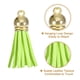 thumbnail image 3 of Uxcell 20Pack 1.5" Borlas de Cuero Llavero Encanto con Tapa Dorada para DIY, Verde, 3 of 6