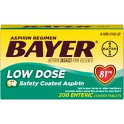 Bayer Aspirin Regimen Low Dose Pain Reliever Enteric Coated Tablets 81mg, 200 Ct