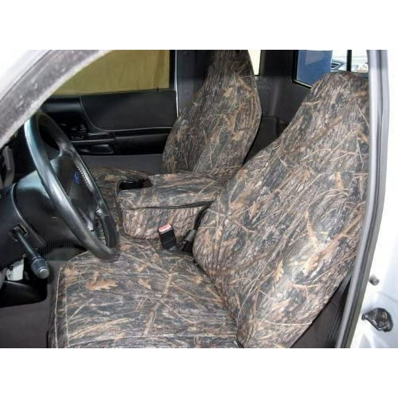 F286 Durafit Seat Covers made to fit 2002-2003 Ford Ranger Exact Fit Seat Covers. 60/40 bench with opening console in Camo Endura