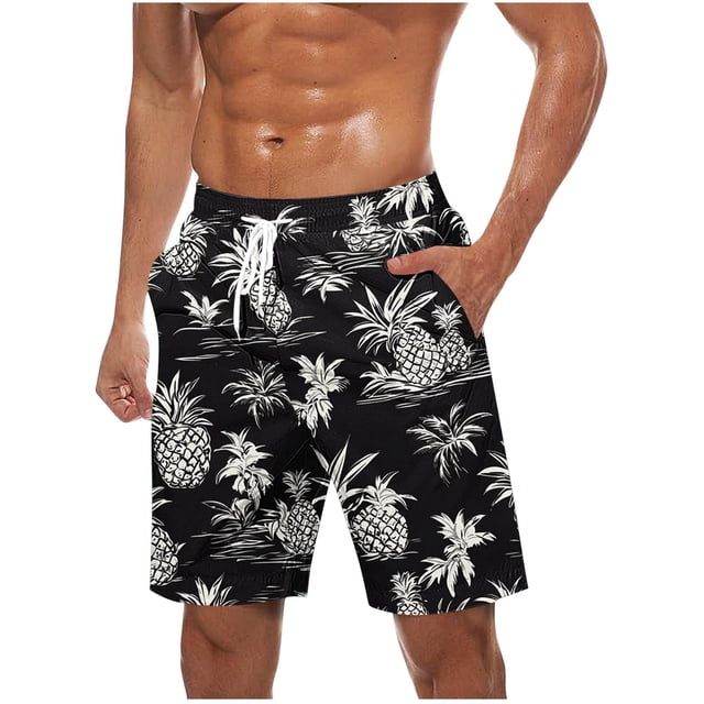 Pantalones Cortos Casuales para Hombre Imprimir con Bolsillos Pantalones de Playa de Cintura Elástica, Pantalones Cortos de Cintura Elástica para Hombre