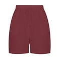 thumbnail image 5 of Bwdbhd Linen Shorts for Womens Casual Shorts Cargo Lightweight Hiking Shorts Waist Drawstring Summer Lounge Shorts with Pockets Red,3XL, 5 of 5