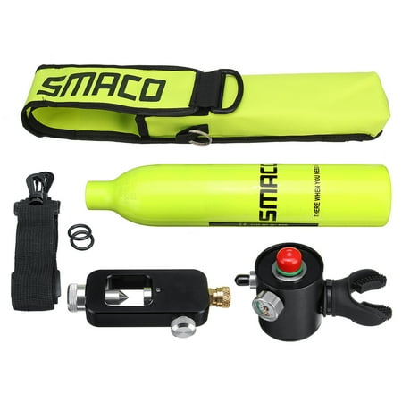 - SMACO Oxygen Cylinder Scuba Diving Equipment Backup Air Tank+Scuba Tank Refill Adapter