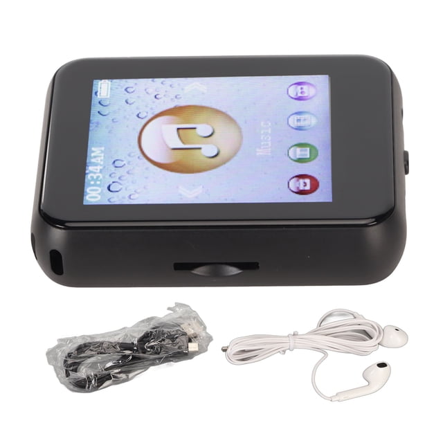 Reproductor MP3 Bluetooth HiFi sin pérdidas Pantalla táctil de 1,8 pulgadas Soporte para grabación Reproductor MP3 8G con altavoz Libro electrónico Negro