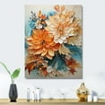 thumbnail image 2 of Designart "Orange Teal botanic Whirlwind I" Abstract Botanicals Metal Wall Art Prints, 2 of 5