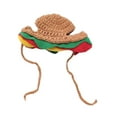 thumbnail image 2 of Sombrero para gato, disfraz para mascota, forma de hamburguesa, divertido, fácil de usar, tejido a mano, tocado para perros y gatos, eventos festivos., 2 of 8