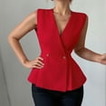 thumbnail image 2 of Débardeur Rouge Élégant et Aguichant pour Femmes, Ajusté, Cintré à la Taille, Vêtements d'Extérieur Rouges TG, 2 of 5