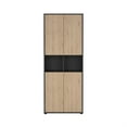 thumbnail image 5 of Tvilum Sign 6-Shelf Adjustable Home Office Bookcase with 4 Doors for Adults, Matte Grey/Jackson Hickory, 5 of 15