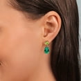 thumbnail image 4 of Gem Stone King 18K Rose Gold Plated Silver Green Nano Emerald and Green Peridot Earrings for Women | 6.88 Cttw | Gemstone May Birthstone | Pear Shape 12X8MM, 4 of 4
