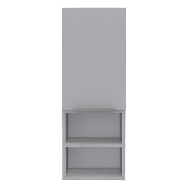 TUHOME Armoire de Rangement pour Salle de Bain à 4 Tablettes, Murale, Blanche