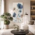 thumbnail image 2 of Canvas Wall Art, Navy Blue Floral Framed Canvas Prints for Living Room Hallway, Watercolor Flowers Farmhouse Linen Oversized Gallery Wrapped Wall Decor for Home Office, Gifts, 30"x60" Ship Next Day, 2 of 9