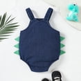 thumbnail image 4 of REDARER Baby Dinosaur Denim Romper Sleeveless Overalls Bodysuit with Spikes & Embroidery for Boys & Girls,3-6 Months, 4 of 7