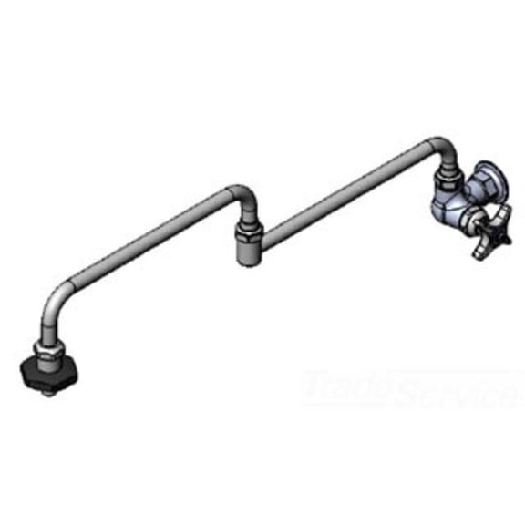 T&S Brass B-0594 Pot Filler, Wall Mount, Single Control, 24 Double-joint Nozzle