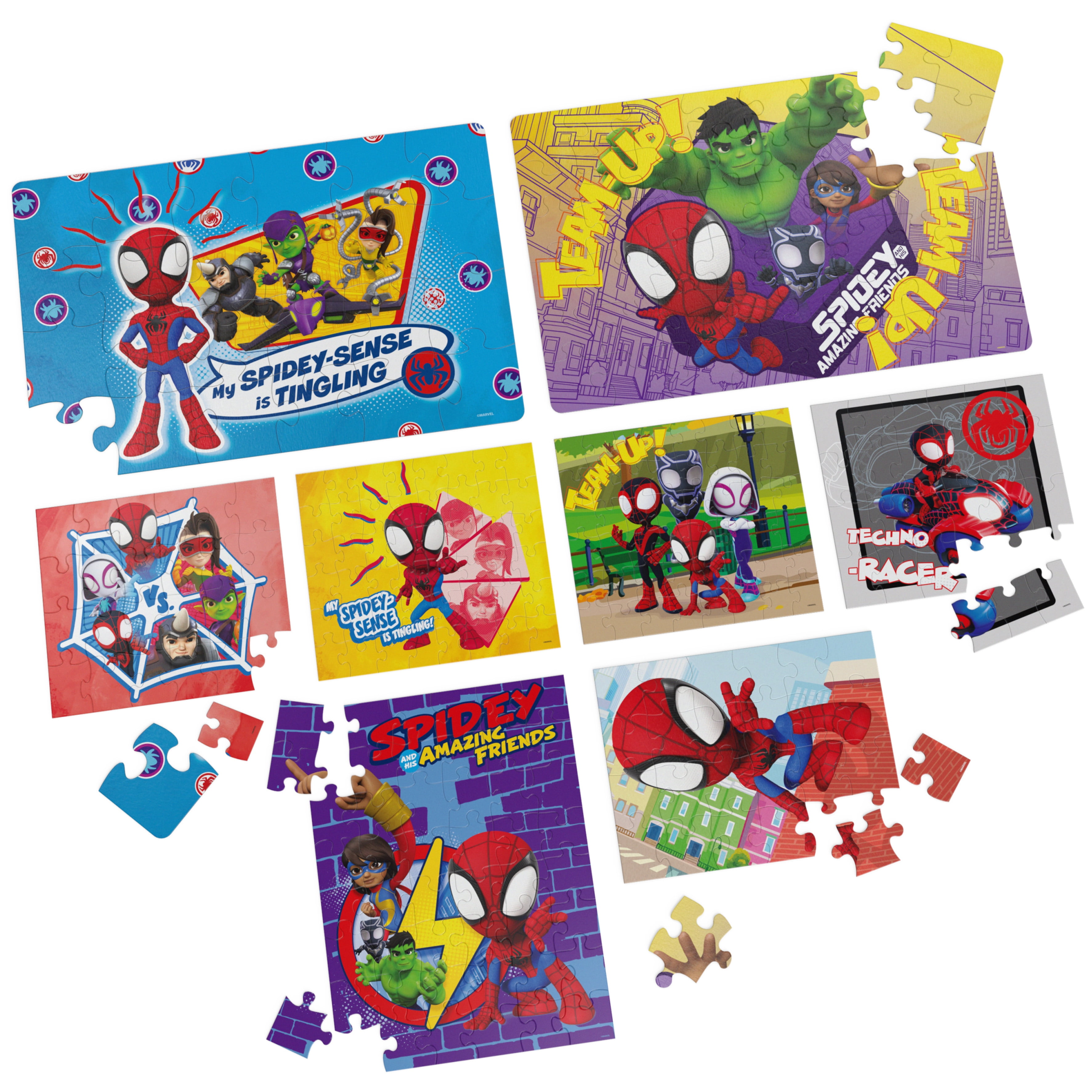 Spin Master Spidey, 8 Pack Puzzles Walmart Exclusive, for Kids Ages 4 and up