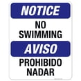 thumbnail image 1 of No Swimming Sign, Bilingual English Spanish, 24x30 Aluminum, 1 of 1