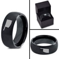 thumbnail image 4 of Tungsten Oklahoma Sooner State Band Ring 8mm Men Women Comfort Fit Black Dome Brushed Polished, 4 of 4