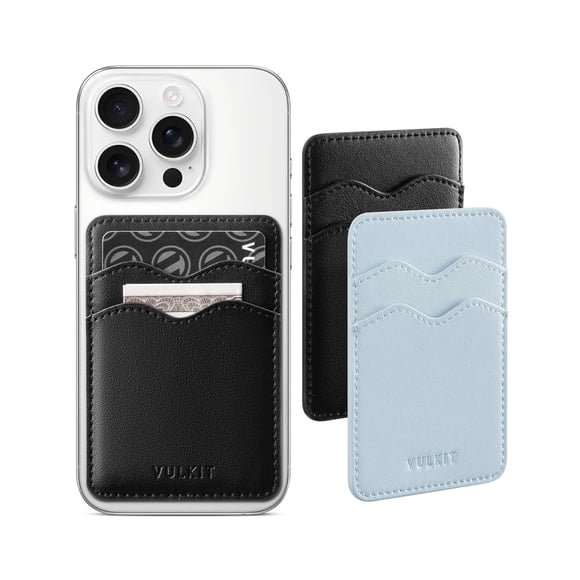 Tarjeteros adhesivos de piel VULKIT para iPhone, paquete de 2