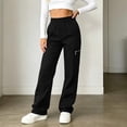 thumbnail image 5 of Ecqkame Women's Cargo Pants Elastic Waist Multi Pocket Loose Straight Leg Pant Outdoor Hiking Workout Casual Comfortable Trousers Black XXL, 5 of 7