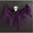 thumbnail image 4 of Halloween Skull Hanging Ghost Ornaments 13.8in Tattered Cloth Spooky Pendant Props ,Indoor Outdoor Ghost House Seasonal Decor Multi‑color Options, 4 of 5