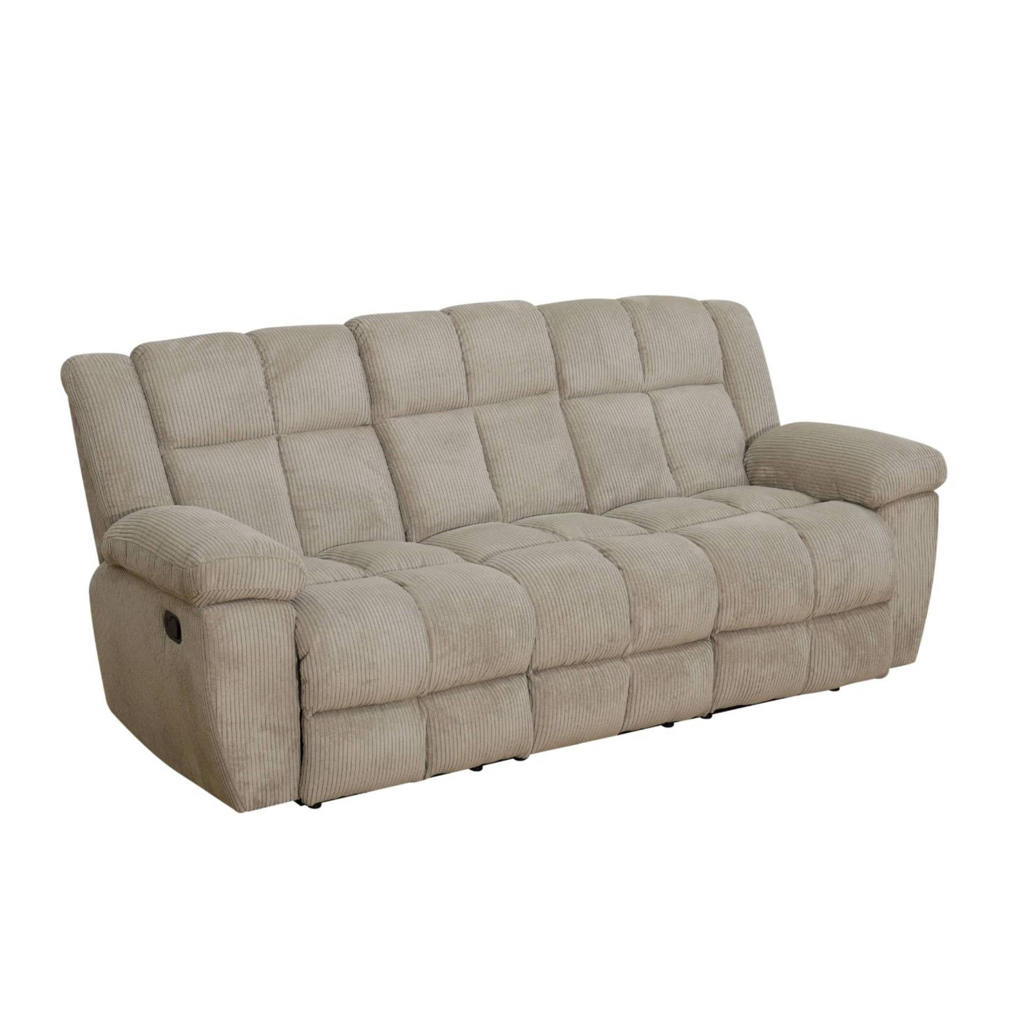 Manual Recliner Sofa, Overstuffed Recliner Couch with Cup Holder, Comfy Reclining 3 Seater Sofa for Living Room, Dark Brown
