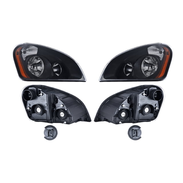 Combo Faros Delanteros Freightliner Cascadia 2008 A 2017 DEPO Fondo Negro