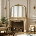 thumbnail image 3 of BEAUTYPEAK 36"x 27" Arched Vanity Mirror Vintage Decor Mirror Wall Mounted, Antique Gold, 3 of 8