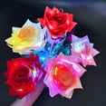 thumbnail image 6 of Dengjunhu 4Pcs Valentine's Day LED Glowing Colorful Rose Birthday Gifts, Romantic Gifts, Wedding Party Scene Layout Ornament Artificial Flower for Valentines Day Anniversary, 6 of 7