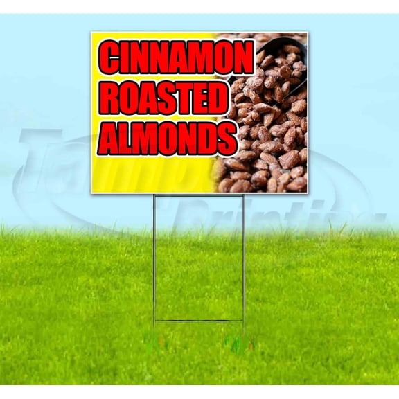 Ybg Cinnamon Roasted Almonds (18" x 24") Yard Sign, Includes Metal Step Stake