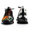 thumbnail image 3 of Orange Flowers with Green Leaves Walking Shoes for Men Woman Lightweight Tennis Fashion Elastic Sports Shoes Cushion Basketball Shoes, 3 of 8