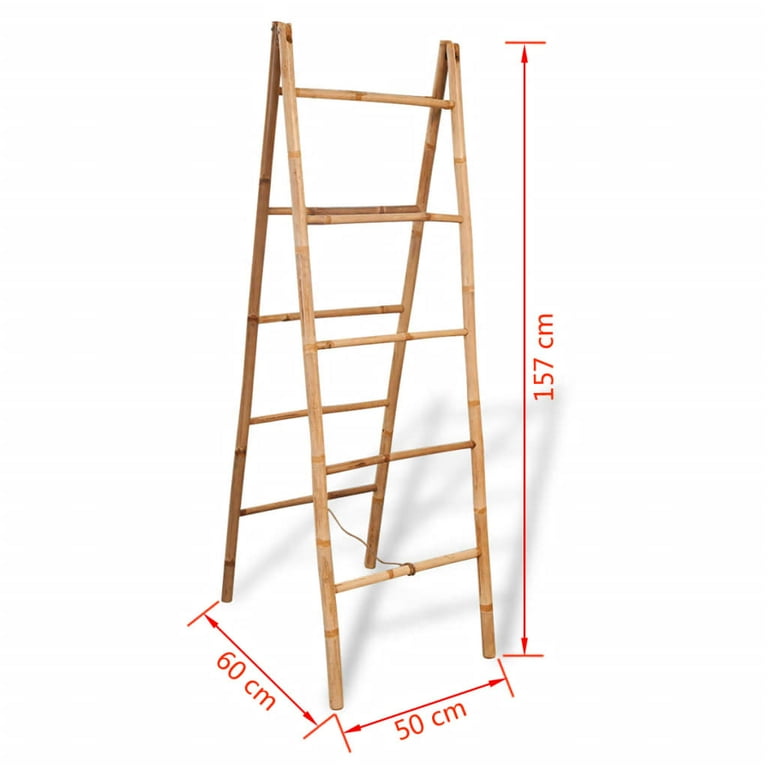 vidaXL Double Towel Ladder with Rungs Bamboo
