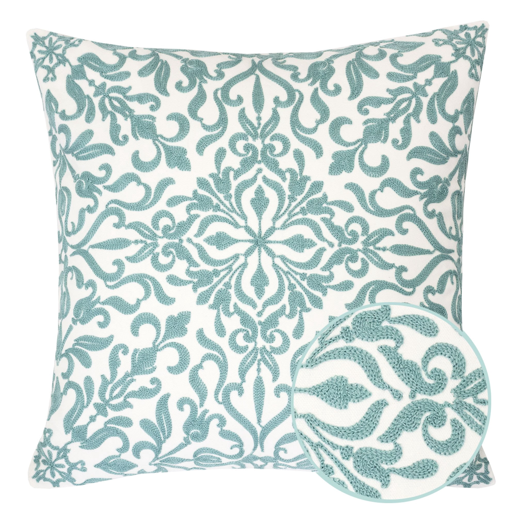 Kelsey Mint Abstract Polyester 18 in. x 18 in. Throw Pillow