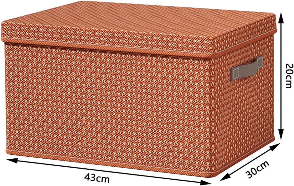 Bexikou Large Collapsible Storage Bin with Lid, Decorative Box, Cube, Organizer,Reusable Container for Home Office Shelf Closet Toys Clothes Sundries
