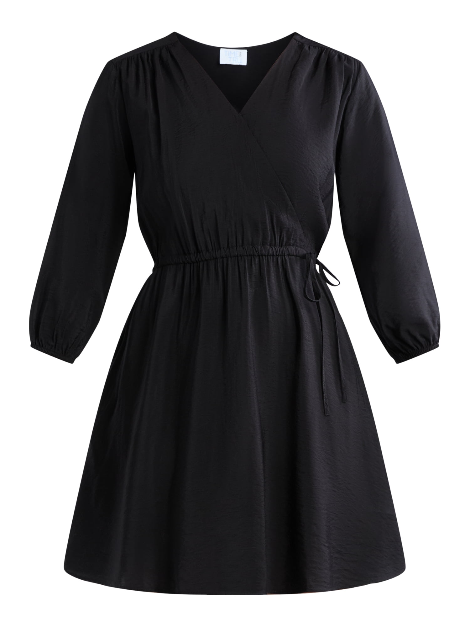 Time and Tru Women's Mini Wrap Dress, Sizes XS-XXXL