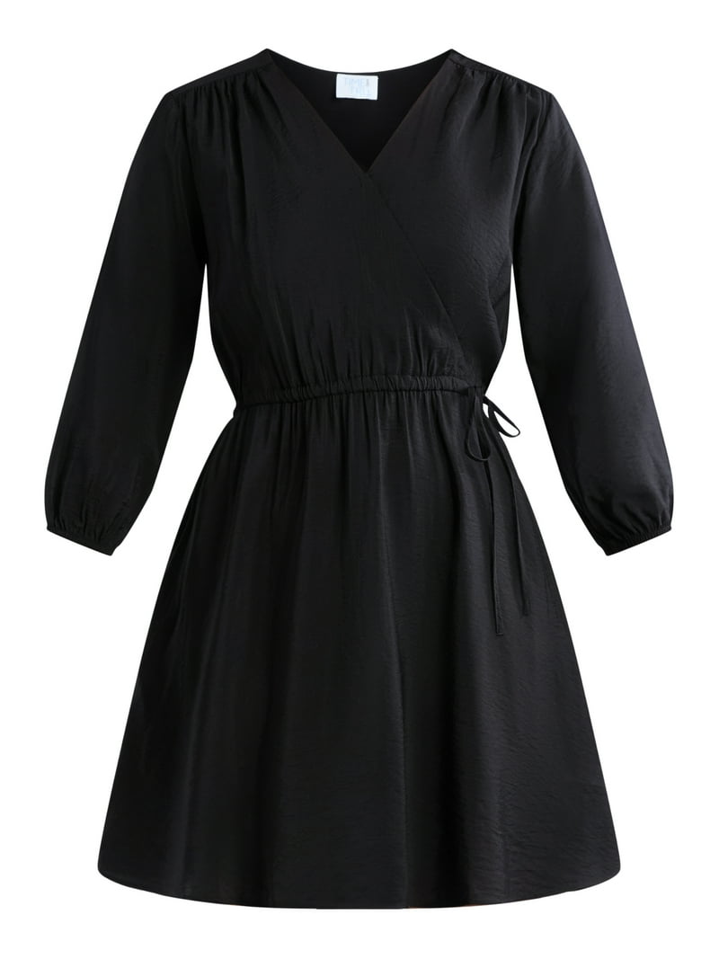 Time and Tru Women's Mini Wrap Dress, Sizes XS-XXXL - Walmart.com