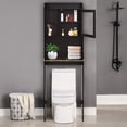 thumbnail image 3 of Sesslife Over the Toilet Bathroom Storage Cabinet, Freestanding Wooden Bathroom Organizer w/ Shelves, Space Saver Cabinet Storage, Espresso, 3 of 8