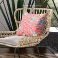 thumbnail image 6 of Amrita Sen Designs  16 x 16 in. Pond Peacock Suede Zippered Pillow with Insert - Peach & Blue, 6 of 7