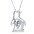 thumbnail image 4 of AFFY Pear Cubic Zirconia Penguin Pendant Necklace 14K White Gold Over Sterling Silver, 4 of 7